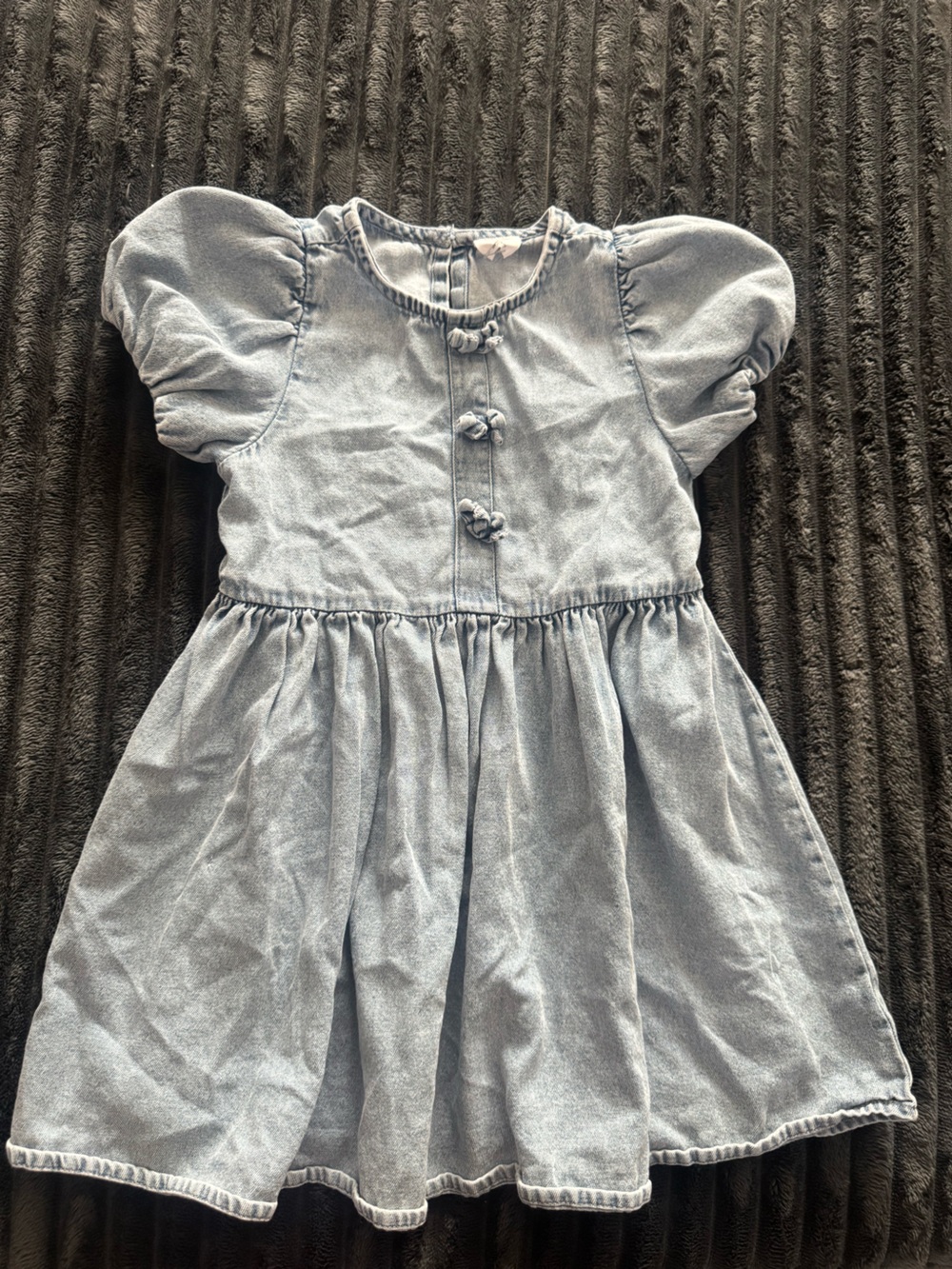 Light Wash Denim Dress with Button Detail